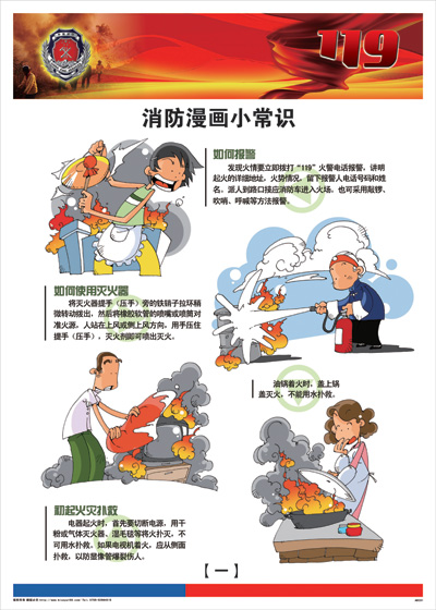 消防漫画小常识图解海报(bkabc类 海报规格:70 x 50cm 8张/套