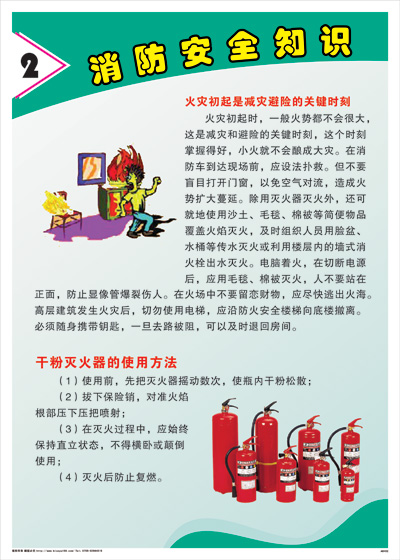 消防安全知识-火灾初起是减灾避险的关键时刻 消防标语海报挂图